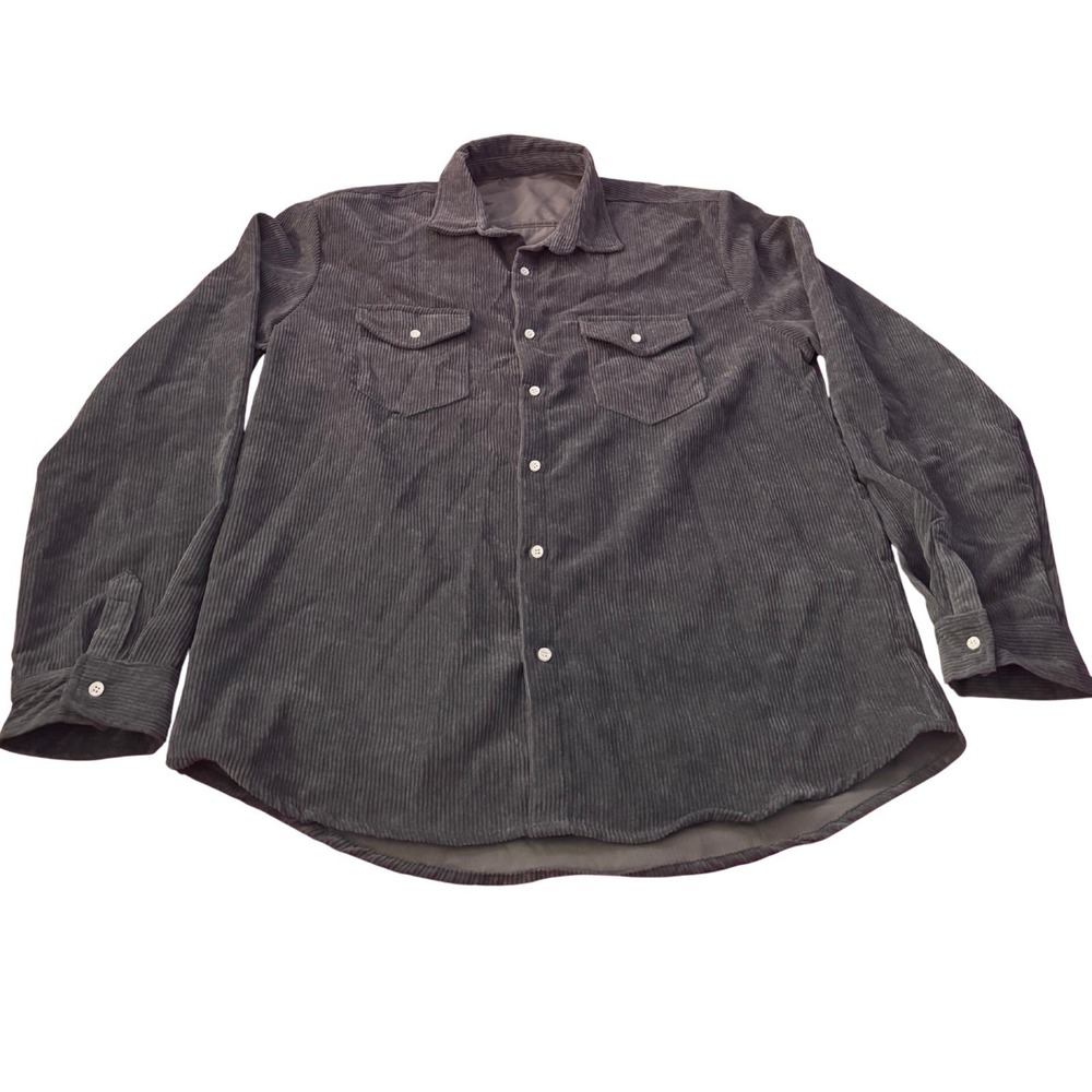 Charcoal Gray Womens Corduroy Jacket Size XL. Shacket Long Sleeve Western Work